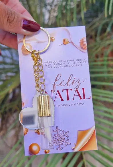 Mini Lip Gloss com Chaveiro + Espelho Inclui Cartão