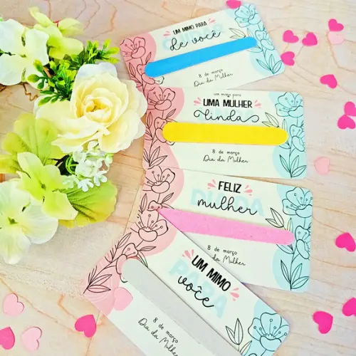 Mini Lixa de Unha Personalizado - Dia das Mulheres