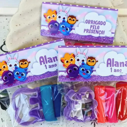 Mini Massinha Personalizada - Bolofofos Menina Lilas