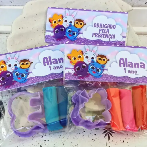 Mini Massinha Personalizada - Bolofofos Menina Lilas