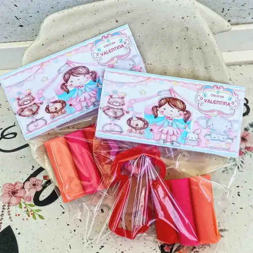 Mini Massinha Personalizada - Circo Rosa Aquarela