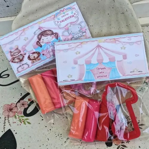 Mini Massinha Personalizada - Circo Rosa Aquarela