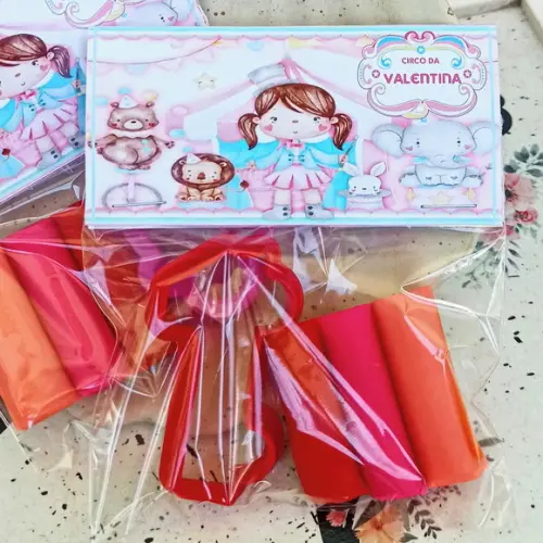 Mini Massinha Personalizada - Circo Rosa Aquarela