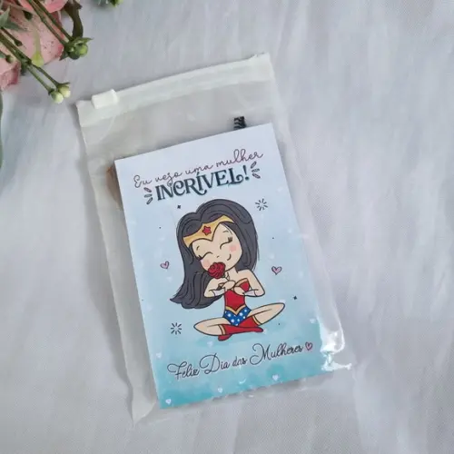 Pincéis de Maquiagem com Estojo Transparente Dia da Mulher