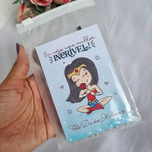 Pincéis de Maquiagem com Estojo Transparente Dia da Mulher