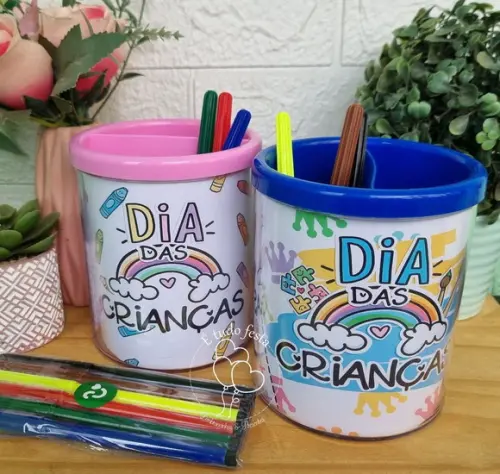 Porta Lápis de Acrilico - Dia das Crianças
