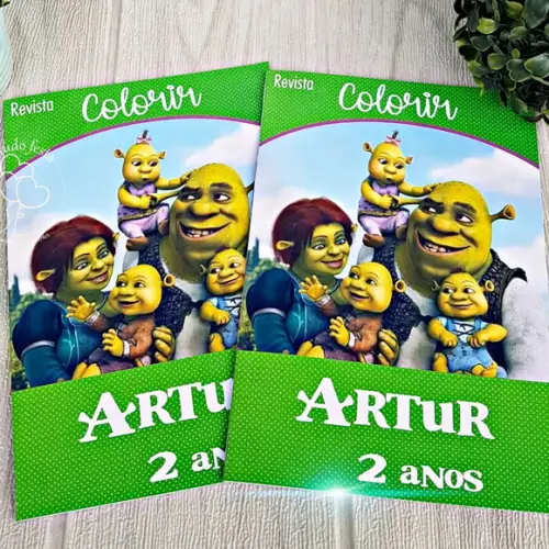 Revista para Colorir Personalizada Shrek