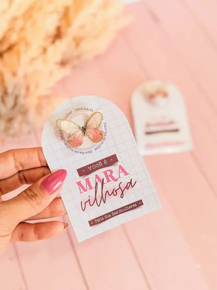 Tag + Moeda de Chocolate Personalizada - Dia da Mulher