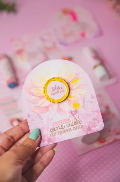 Tag + Moeda de Chocolate Personalizada - Dia da Mulher
