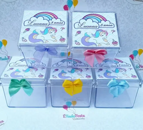 Caixinha acrílica personalizada - Unicórnio