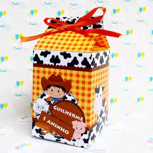 Caixinha de Milk A Fazendinha laranja