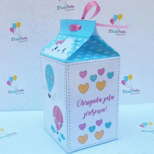 Caixinha de milk - Chuvas de bençãos e balão de ar