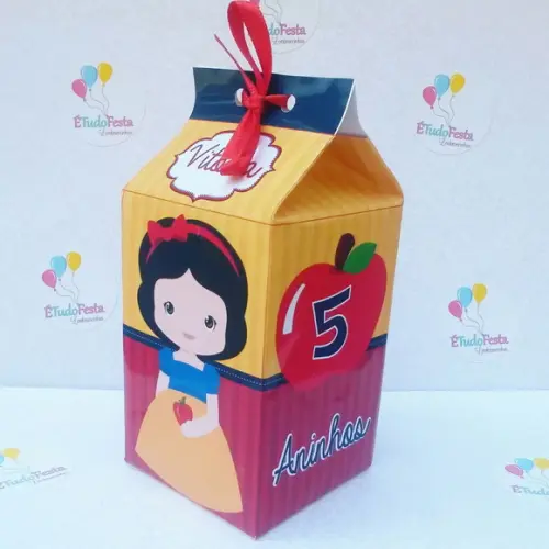 Caixinha de milk personalizada - Branca de Neve Baby