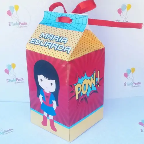 Caixinha de milk personalizada - Menina aranha / Spidergirl