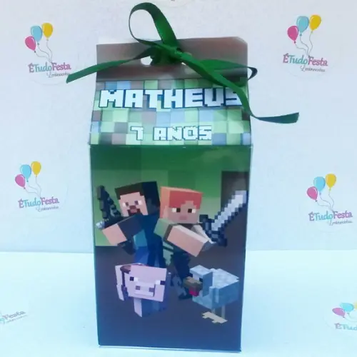 Caixinha de milk personalizada - Minecraft