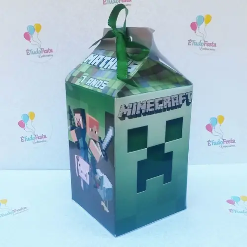 Caixinha de milk personalizada - Minecraft