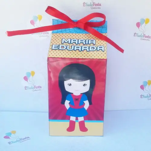 Caixinha de milk personalizada - Menina aranha / Spidergirl