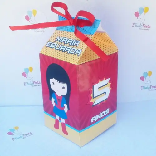 Caixinha de milk personalizada - Menina aranha / Spidergirl