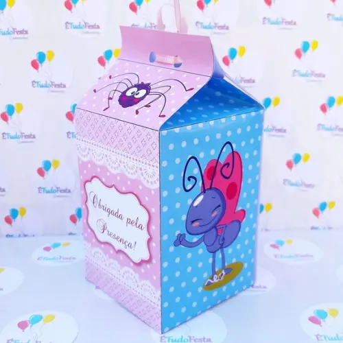 Caixinha de Milk personalizada Galinha Pintadinha - Rosa