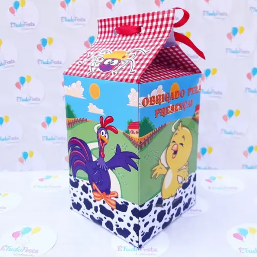 Caixinha de Milk personalizada Galinha Pintadinha fazendeira