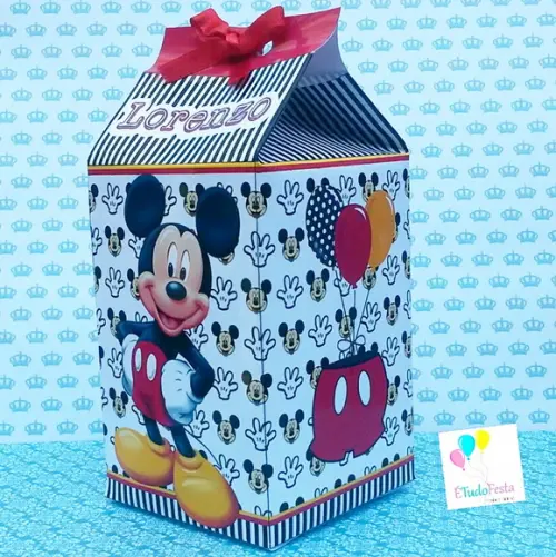 Caixinha de Milk personalizada Mickey Mouse