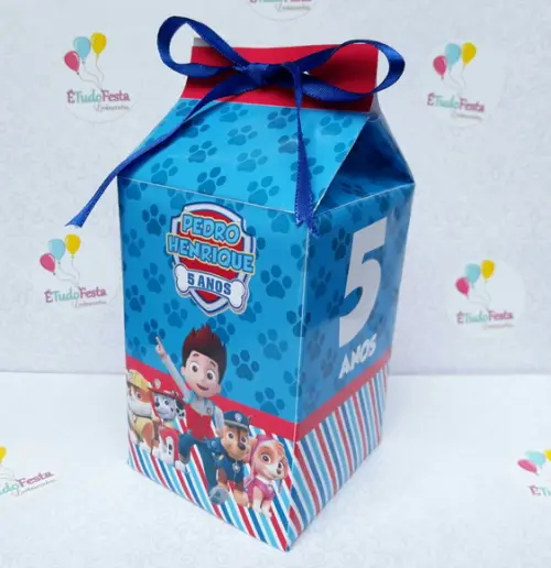 Caixinha de Milk personalizada Patrulha Canina