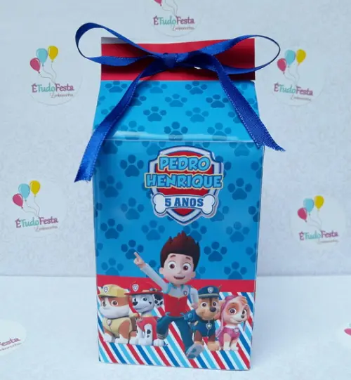 Caixinha de Milk personalizada Patrulha Canina