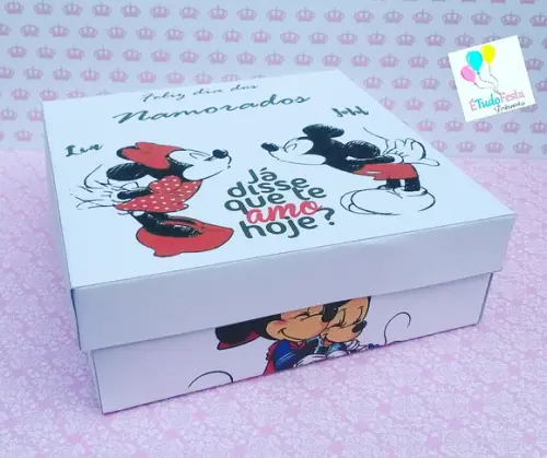 Caixinha personalizada Dia dos Namorados Mickey e Minnie