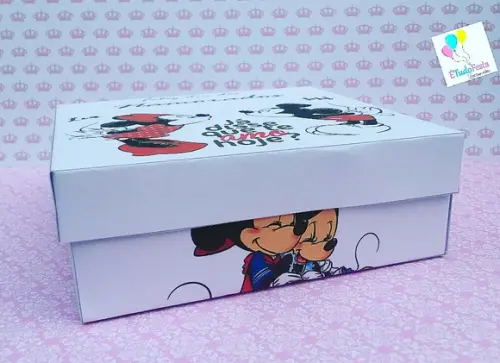 Caixinha personalizada Dia dos Namorados Mickey e Minnie