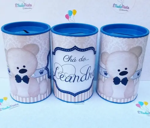 Cofrinho personalizado - Ursinho (Chá de bebê)