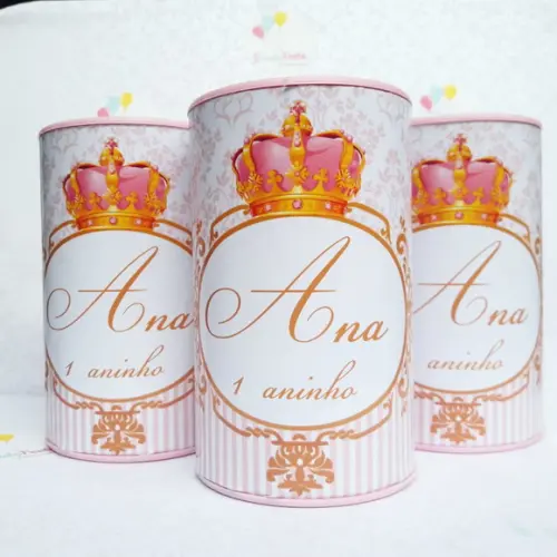 Cofrinho personalizado Realeza / Coroa rosa