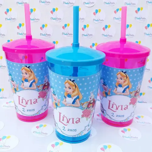 Copo twister Alice no país das maravilhas