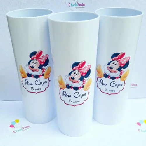 Copo Long Drink personalizado Minnie vermelha