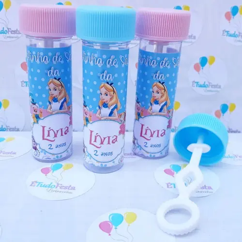 Frasco bolinha de sabão Alice no país das maravilhas