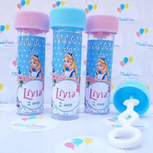 Frasco bolinha de sabão Alice no país das maravilhas