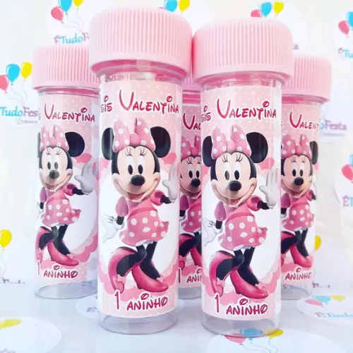 Frasco bolinha de sabão Minnie Rosa