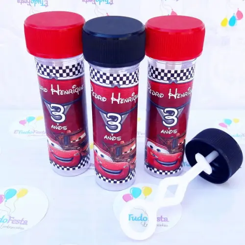 Frasco bolinha de sabão personalizado Carros disney