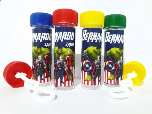 Frasco bolinha de sabão personalizado Vingadores