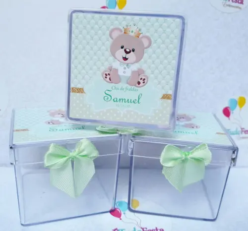 Kit Chá de Bebê personalizado Ursinho de coroa - Verde