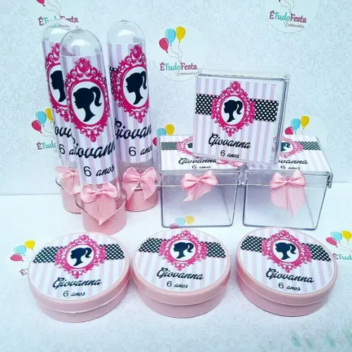 Kit festa infantil personalizado - Barbie (silhueta)