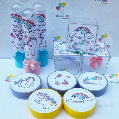 Kit festa infantil personalizado - Unicórnio