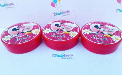Latinha personalizada Minnie Mouse Vermelha