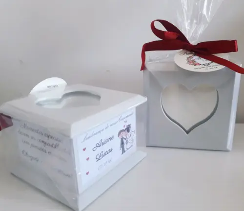 Lembrancinha de casamento porta joias com espelho
