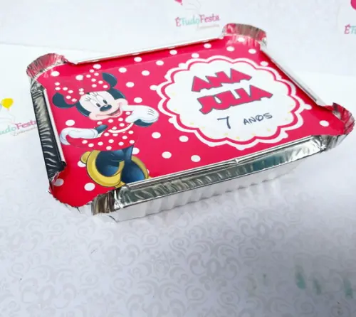 Marmitinha personalizada Minnie Mouse - Vermelha