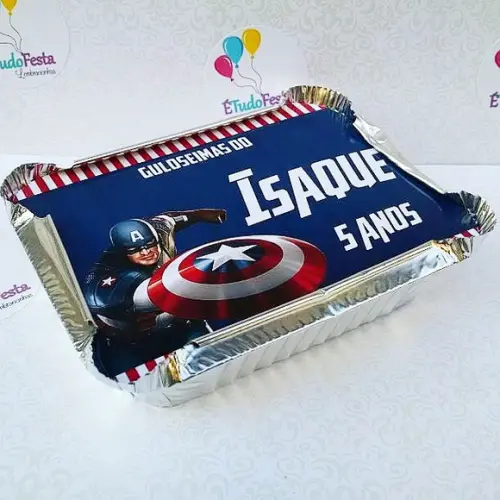 Marmitinha personalizada Capitão América