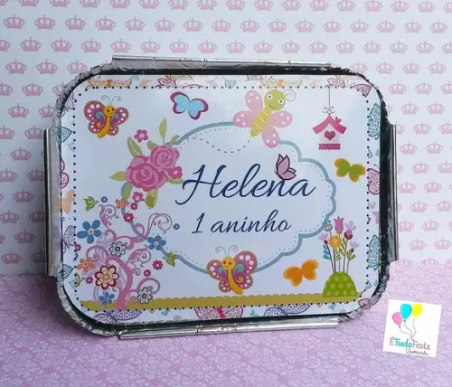 Marmitinha personalizada Borboletas/Jardim