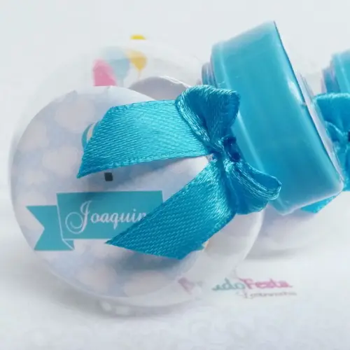 Mini baleiro personalizado - Balão de ar quente (azul)