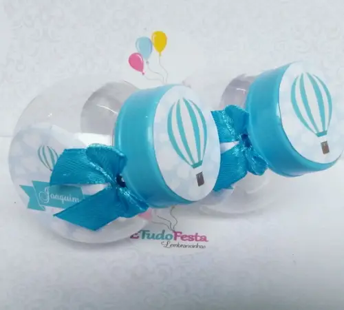 Mini baleiro personalizado - Balão de ar quente (azul)