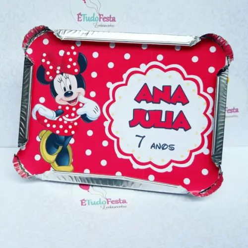 Marmitinha personalizada Minnie Mouse - Vermelha