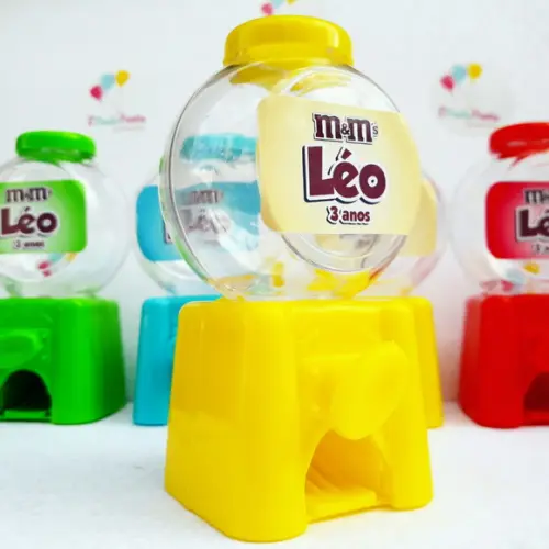 Mini baleiro retrô personalizado M&Ms - Amarelo